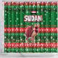 Sudan Christmas Shower Curtain Green Red Xmas Camel Snowflake and Coat of Arms - African Pride