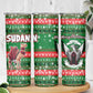 Sudan Christmas Skinny Tumbler Green Red Xmas Camel Snowflake and Coat of Arms - African Pride