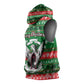 Sudan Christmas Sleeveless Hoodie Green Red Xmas Camel Snowflake and Coat of Arms - African Pride