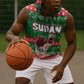 Sudan Christmas Sleeveless Hoodie Green Red Xmas Camel Snowflake and Coat of Arms - African Pride