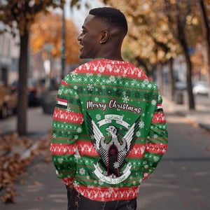 Sudan Christmas Sweatshirt Green Red Xmas Camel Snowflake and Coat of Arms - African Pride