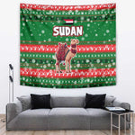 Sudan Christmas Tapestry Green Red Xmas Camel Snowflake and Coat of Arms - African Pride