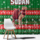 Sudan Christmas Window Curtain Green Red Xmas Camel Snowflake and Coat of Arms - African Pride