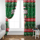 Sudan Christmas Window Curtain Green Red Xmas Camel Snowflake and Coat of Arms - African Pride