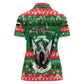 Sudan Christmas Women Polo Shirt Green Red Xmas Camel Snowflake and Coat of Arms - African Pride