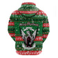 Sudan Christmas Zip Hoodie Green Red Xmas Camel Snowflake and Coat of Arms - African Pride