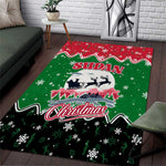 Sudan Christmas Area Rug Red Green Black Xmas Santa Sleigh and Map - African Pride