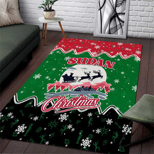 Sudan Christmas Area Rug Red Green Black Xmas Santa Sleigh and Map - African Pride