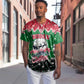 Sudan Christmas Baseball Jersey Red Green Black Xmas Santa Sleigh and Map - African Pride