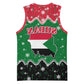 Sudan Christmas Basketball Jersey Red Green Black Xmas Santa Sleigh and Map - African Pride