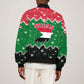 Sudan Christmas Bomber Jacket Red Green Black Xmas Santa Sleigh and Map - African Pride