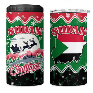 Sudan Christmas 4 in 1 Can Cooler Tumbler Red Green Black Xmas Santa Sleigh and Map - African Pride