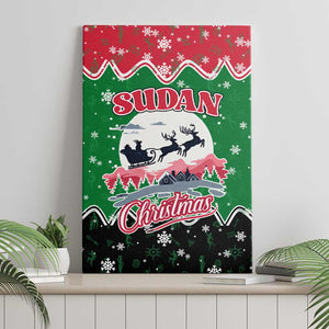 Sudan Christmas Canvas Wall Art Red Green Black Xmas Santa Sleigh and Map - African Pride