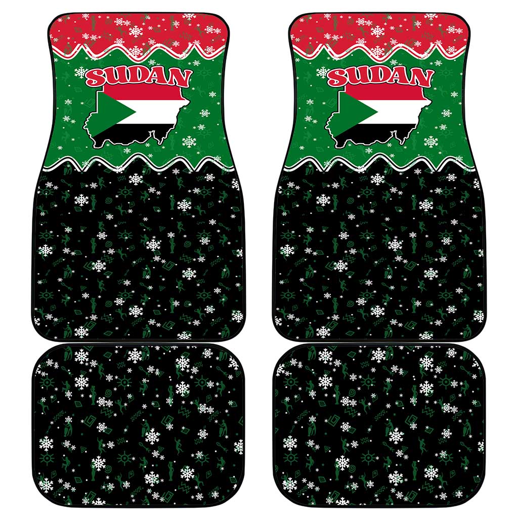 Sudan Christmas Car Mats Red Green Black Xmas Santa Sleigh and Map - African Pride