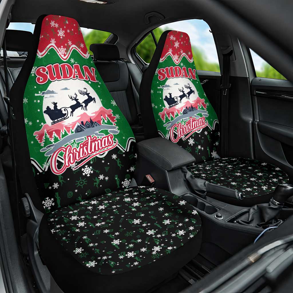 Sudan Christmas Car Seat Cover Red Green Black Xmas Santa Sleigh and Map - African Pride