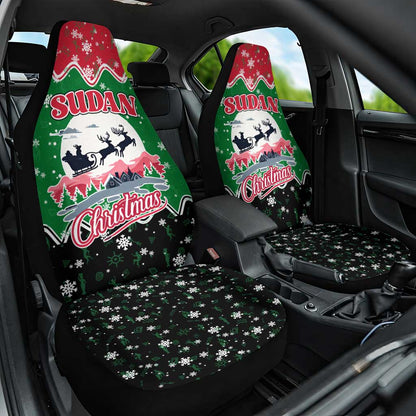 Sudan Christmas Car Seat Cover Red Green Black Xmas Santa Sleigh and Map - African Pride
