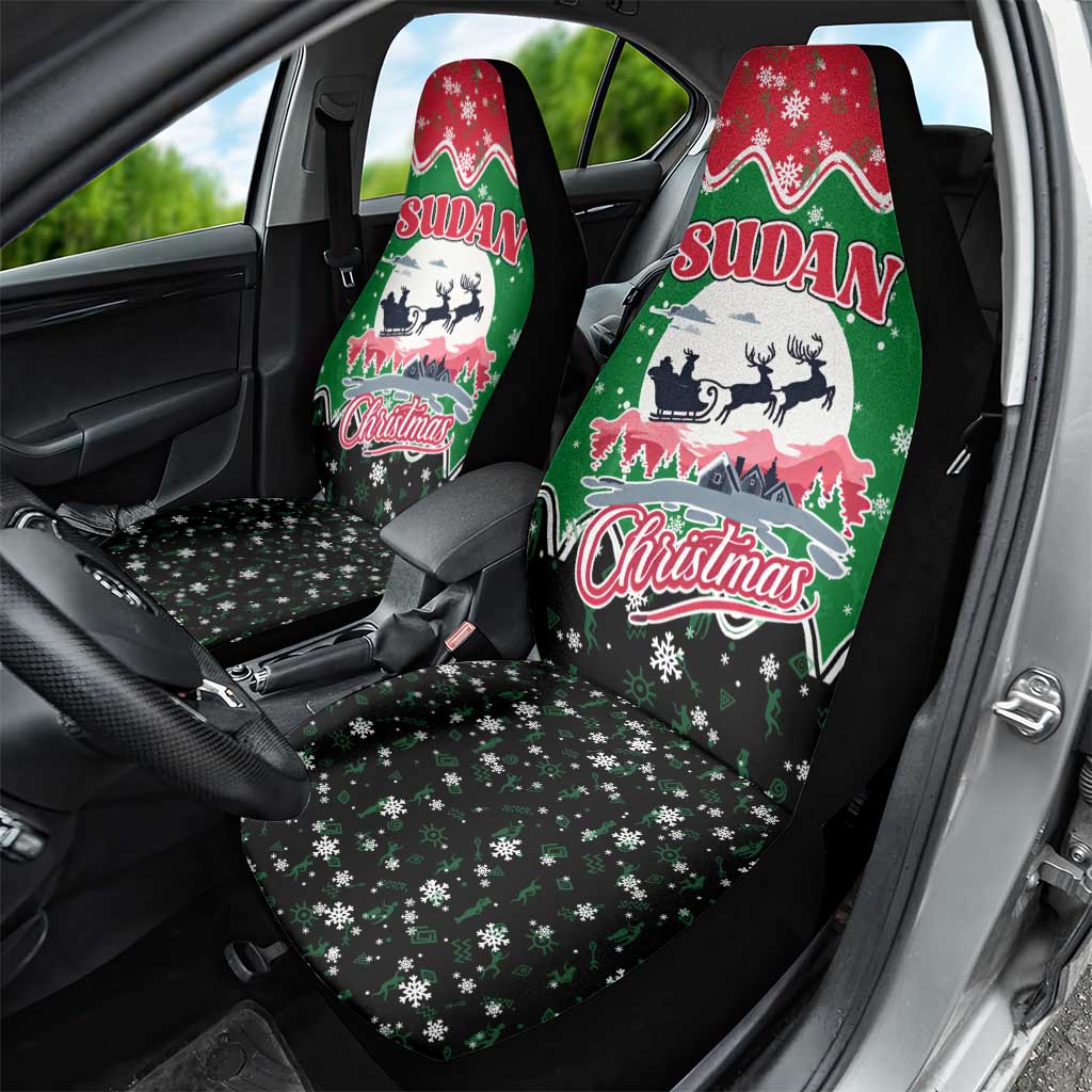 Sudan Christmas Car Seat Cover Red Green Black Xmas Santa Sleigh and Map - African Pride