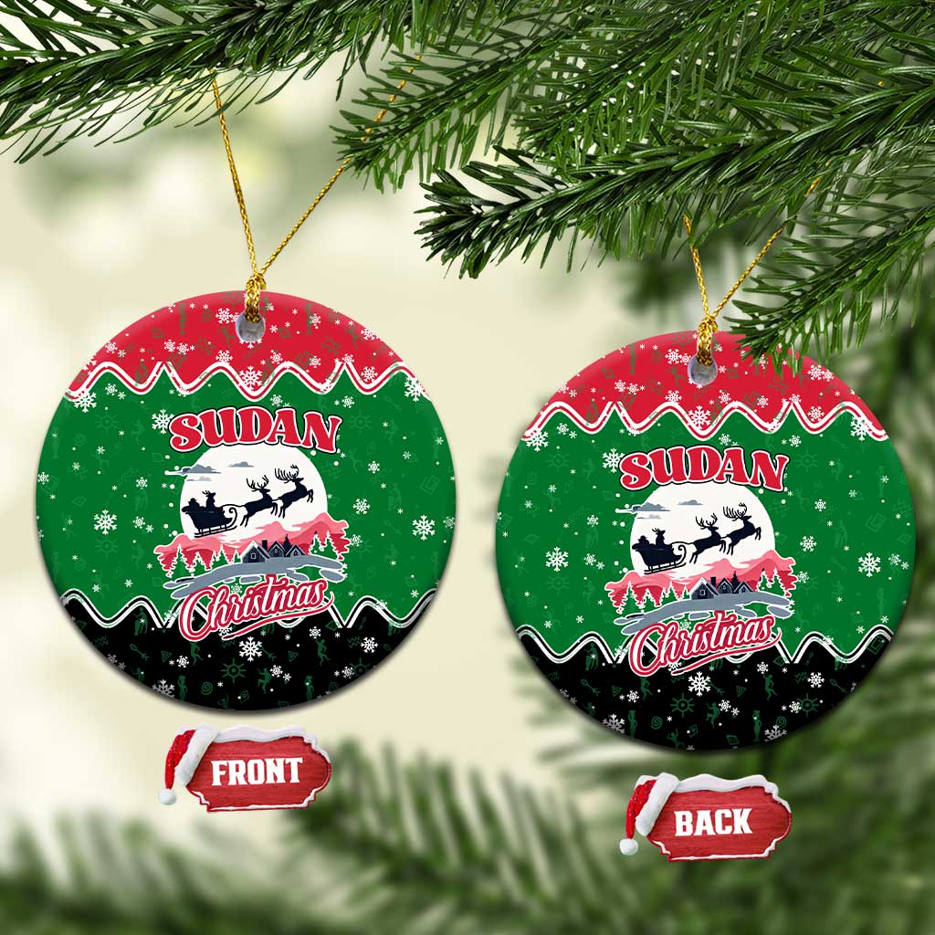 Sudan Christmas Ceramic Ornament Red Green Black Xmas Santa Sleigh and Map - African Pride