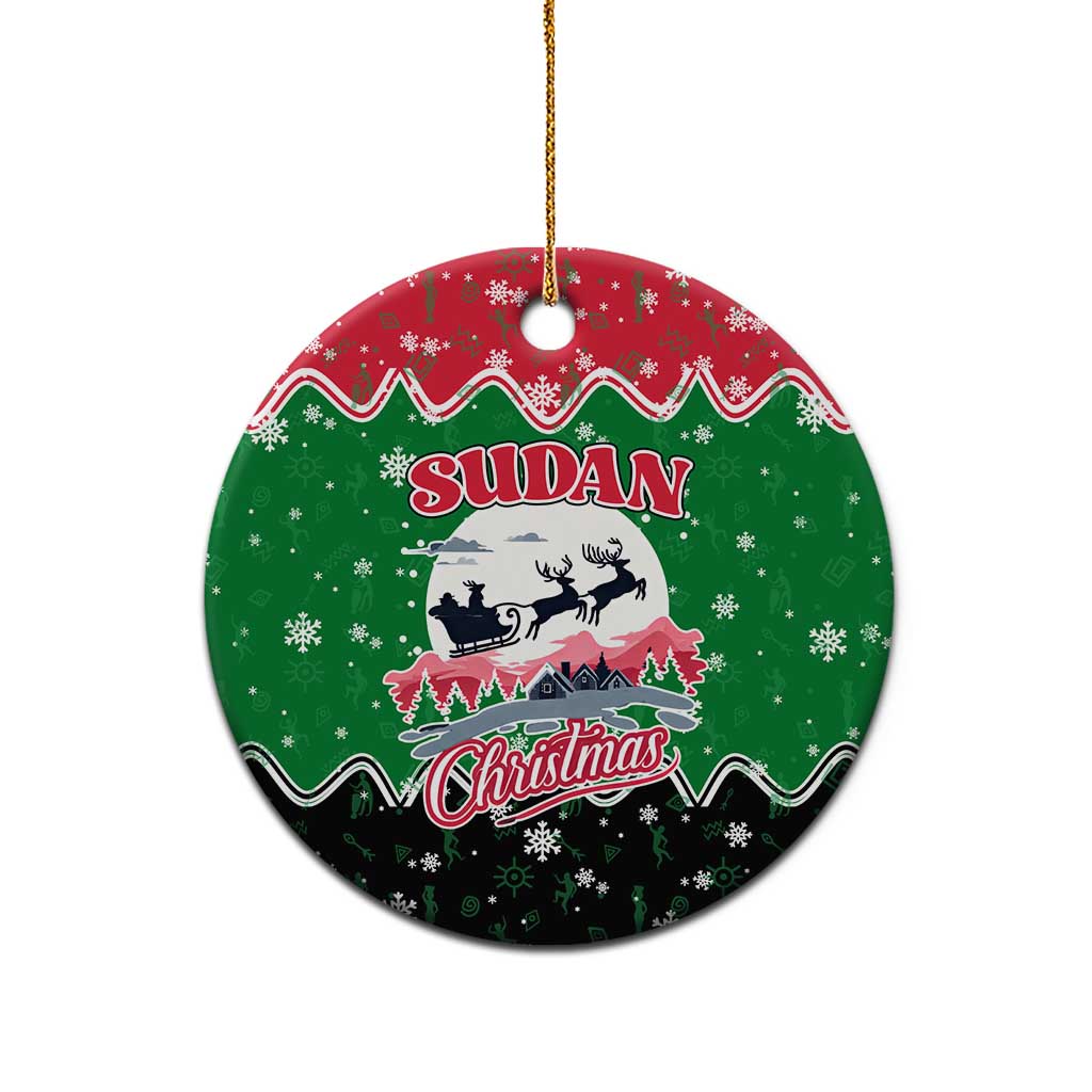 Sudan Christmas Ceramic Ornament Red Green Black Xmas Santa Sleigh and Map - African Pride