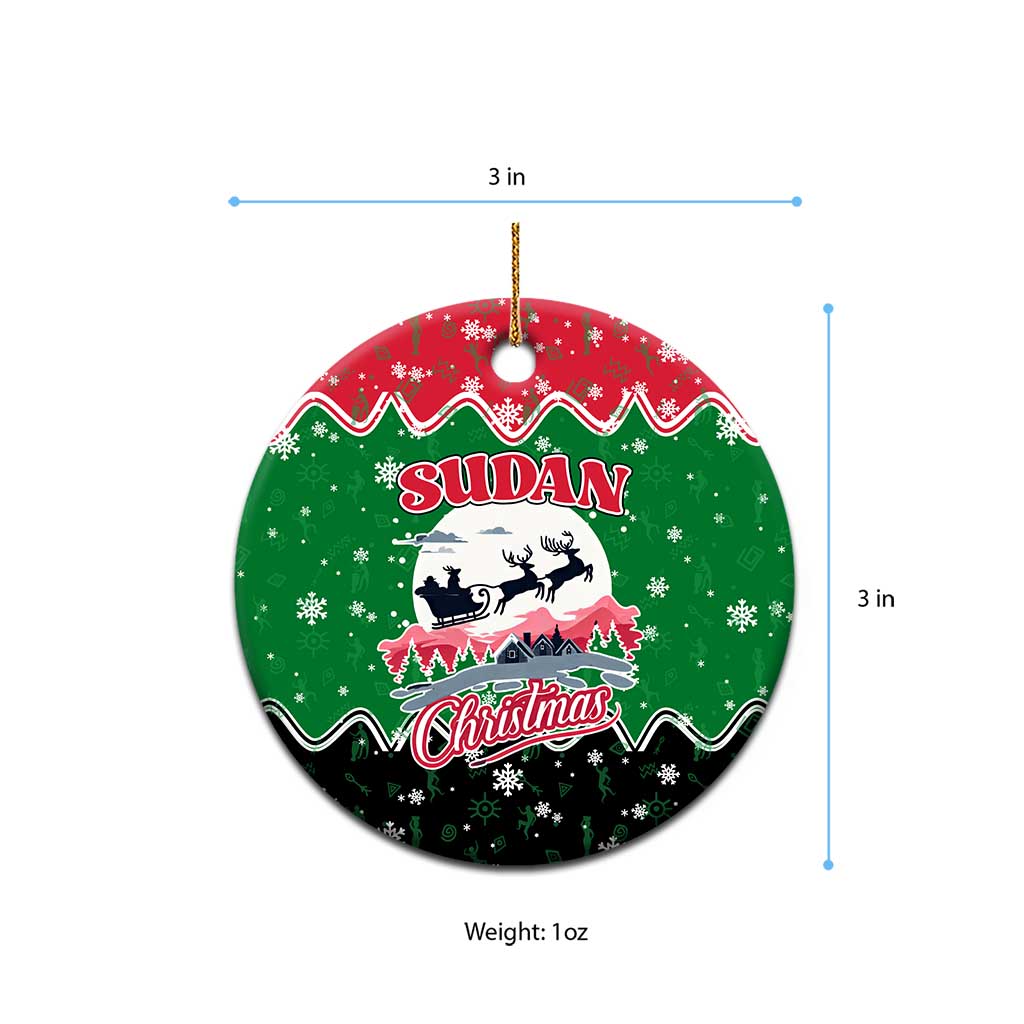 Sudan Christmas Ceramic Ornament Red Green Black Xmas Santa Sleigh and Map - African Pride