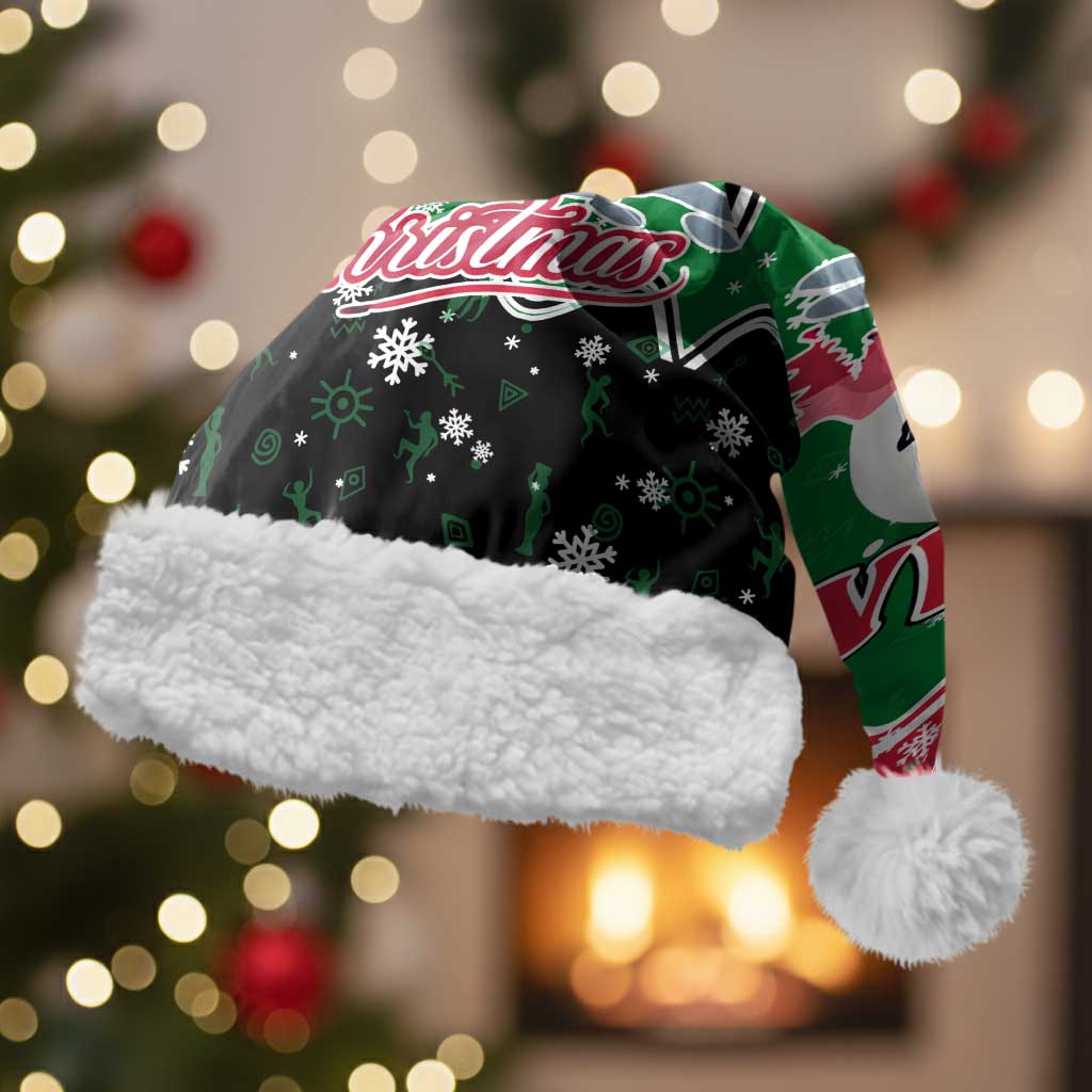 Sudan Christmas Santa Hat Red Green Black Xmas Santa Sleigh and Map - African Pride