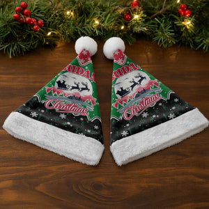 Sudan Christmas Santa Hat Red Green Black Xmas Santa Sleigh and Map - African Pride