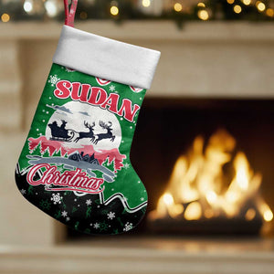 Sudan Christmas Stocking Red Green Black Xmas Santa Sleigh and Map - African Pride