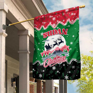 Sudan Christmas Garden Flag Red Green Black Xmas Santa Sleigh and Map - African Pride