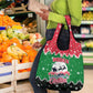 Sudan Christmas Grocery Bag Red Green Black Xmas Santa Sleigh and Map - African Pride