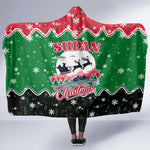 Sudan Christmas Hooded Blanket Red Green Black Xmas Santa Sleigh and Map - African Pride