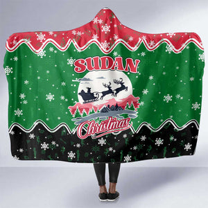 Sudan Christmas Hooded Blanket Red Green Black Xmas Santa Sleigh and Map - African Pride