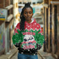 Sudan Christmas Hoodie Red Green Black Xmas Santa Sleigh and Map - African Pride