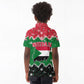 Sudan Christmas Kid Polo Shirt Red Green Black Xmas Santa Sleigh and Map - African Pride