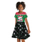 Sudan Christmas Kid Short Sleeve Dress Red Green Black Xmas Santa Sleigh and Map - African Pride