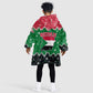 Sudan Christmas Kid Wearable Blanket Hoodie Red Green Black Xmas Santa Sleigh and Map - African Pride