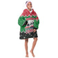 Sudan Christmas Kid Wearable Blanket Hoodie Red Green Black Xmas Santa Sleigh and Map - African Pride