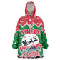 Sudan Christmas Kid Wearable Blanket Hoodie Red Green Black Xmas Santa Sleigh and Map - African Pride