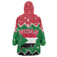 Sudan Christmas Kid Wearable Blanket Hoodie Red Green Black Xmas Santa Sleigh and Map - African Pride