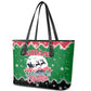 Sudan Christmas Leather Tote Bag Red Green Black Xmas Santa Sleigh and Map - African Pride
