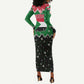 Sudan Christmas Long Sleeve Bodycon Dress Red Green Black Xmas Santa Sleigh and Map - African Pride