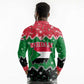 Sudan Christmas Long Sleeve Polo Shirt Red Green Black Xmas Santa Sleigh and Map - African Pride
