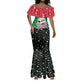Sudan Christmas Mermaid Dress Red Green Black Xmas Santa Sleigh and Map - African Pride