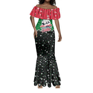 Sudan Christmas Mermaid Dress Red Green Black Xmas Santa Sleigh and Map - African Pride