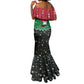 Sudan Christmas Mermaid Dress Red Green Black Xmas Santa Sleigh and Map - African Pride