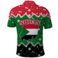Sudan Christmas Polo Shirt Red Green Black Xmas Santa Sleigh and Map - African Pride