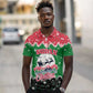 Sudan Christmas Polo Shirt Red Green Black Xmas Santa Sleigh and Map - African Pride