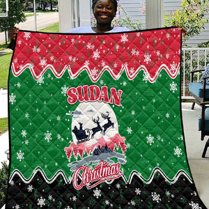 Sudan Christmas Quilt Red Green Black Xmas Santa Sleigh and Map - African Pride