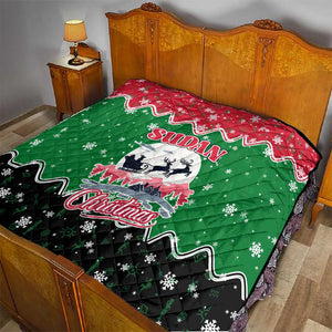Sudan Christmas Quilt Red Green Black Xmas Santa Sleigh and Map - African Pride