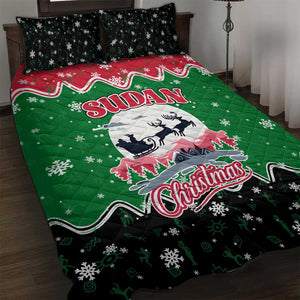 Sudan Christmas Quilt Bed Set Red Green Black Xmas Santa Sleigh and Map - African Pride