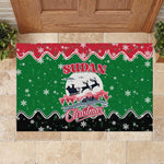 Sudan Christmas Rubber Doormat Red Green Black Xmas Santa Sleigh and Map - African Pride